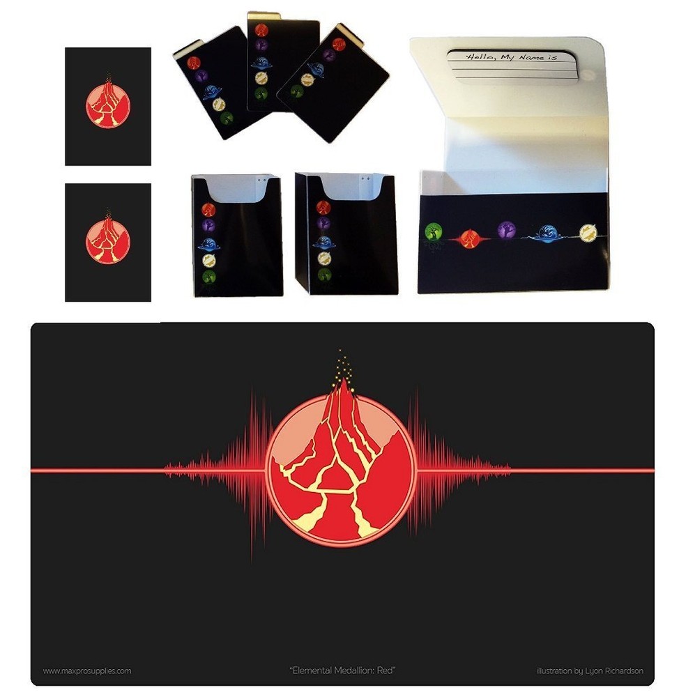 100 Double Matte Mat Sleeves Deck Protector Red Fire Double Deck Box Playmat