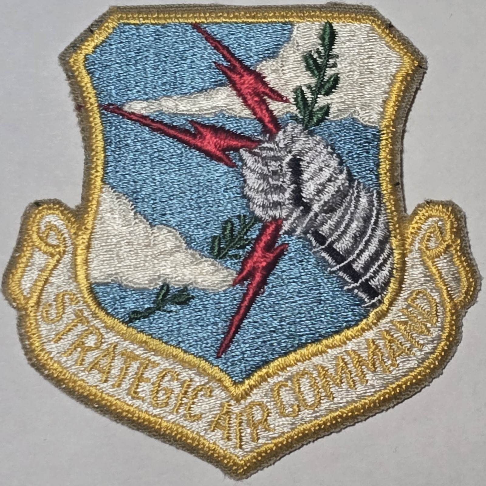 USAF AIR FORCE STRATEGIC AIR COMMAND SAC PATCH 1970s COLOR OBSOLETE 3" VTG ORIG