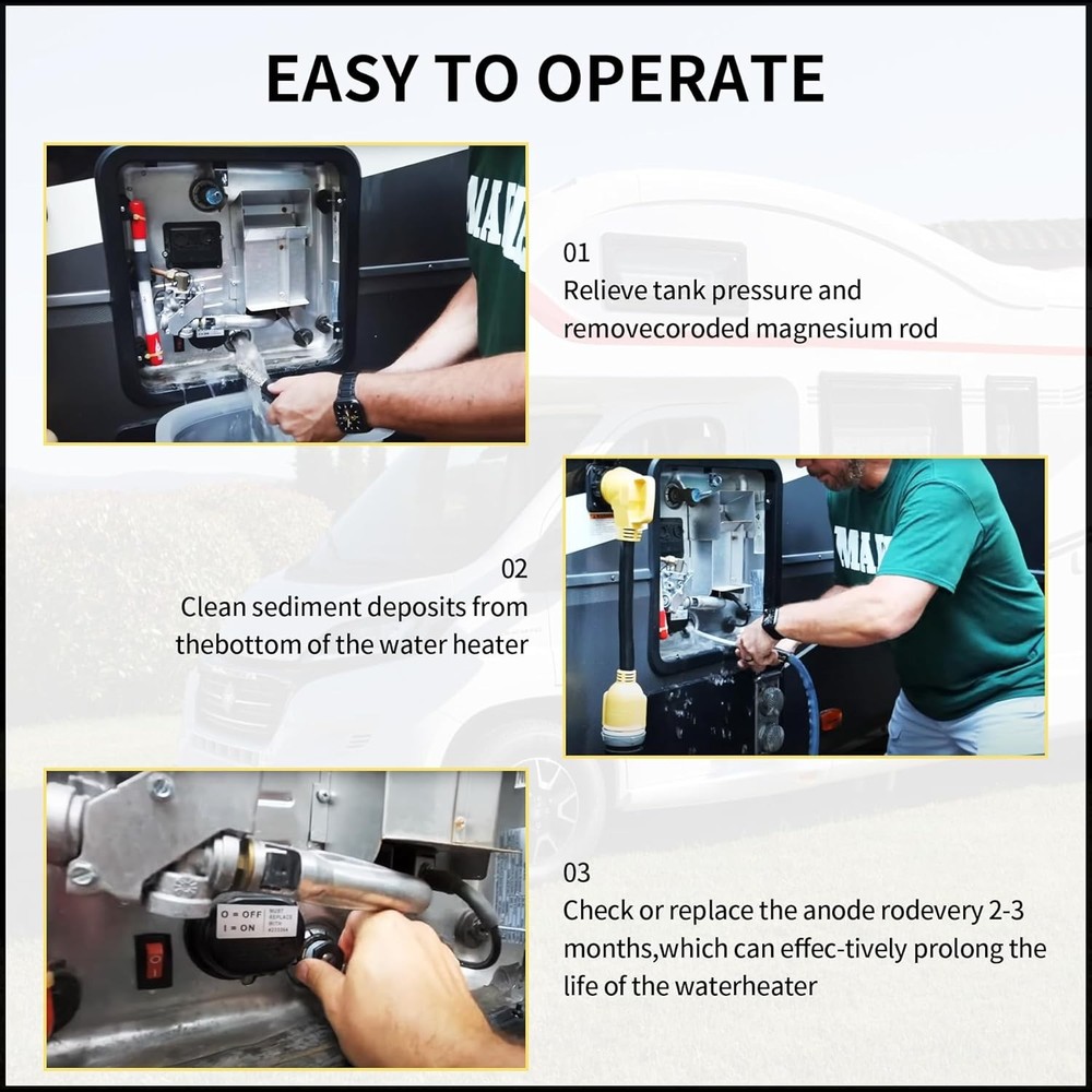 2 Pack RV Water Heater Magnesium Anode Rod Replacement Part...