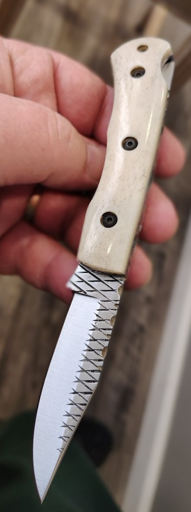 Handmade, Ground From A Rasp, Lock Back knife,Bone Handle,file worked,Unique ⚔️