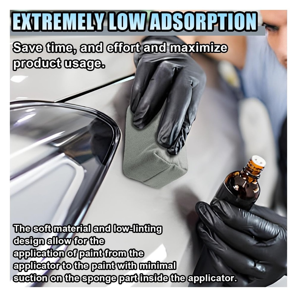 Suede Microfiber Applicator Pad, Ceramic Coating Sponge 2PCS, Gray