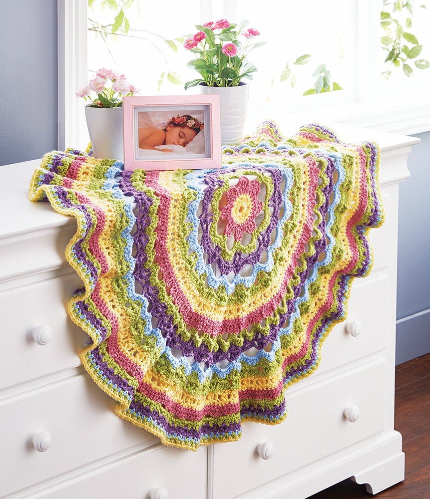 Mary Maxim Springtime Mandala Baby Blanket