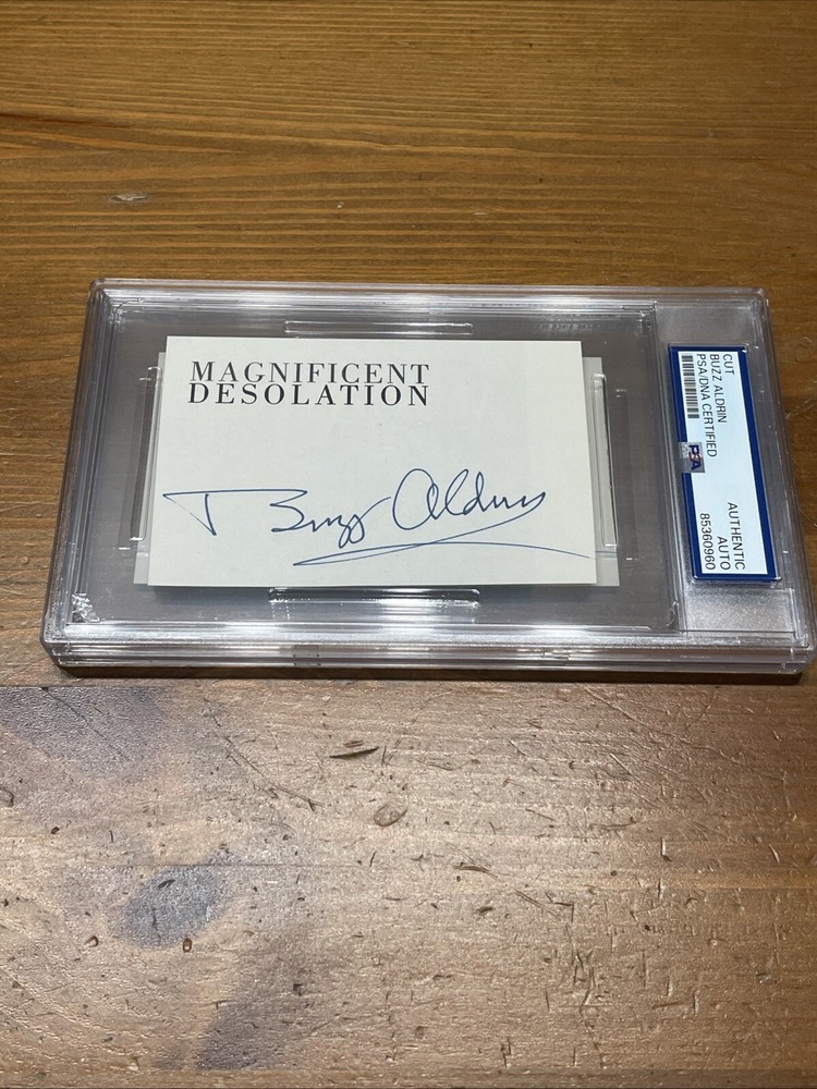 BUZZ ALDRIN SIGNED Autograph Cut PSA AUTH Magnificent Desolation Apollo 11