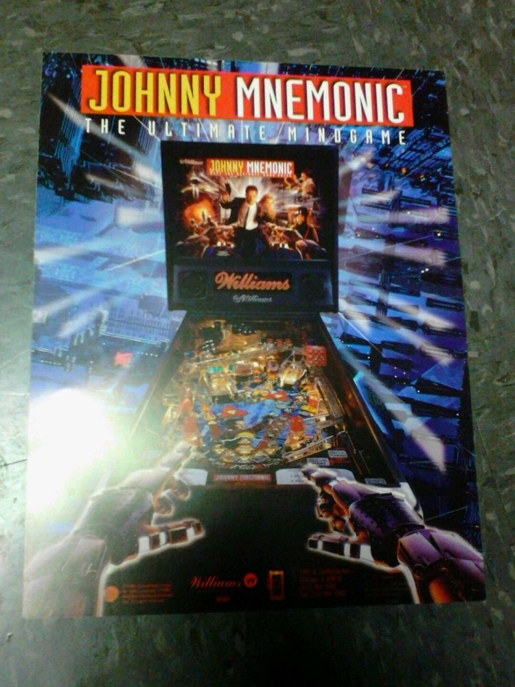 Williams JOHNNY MNEMONIC flyer- good original