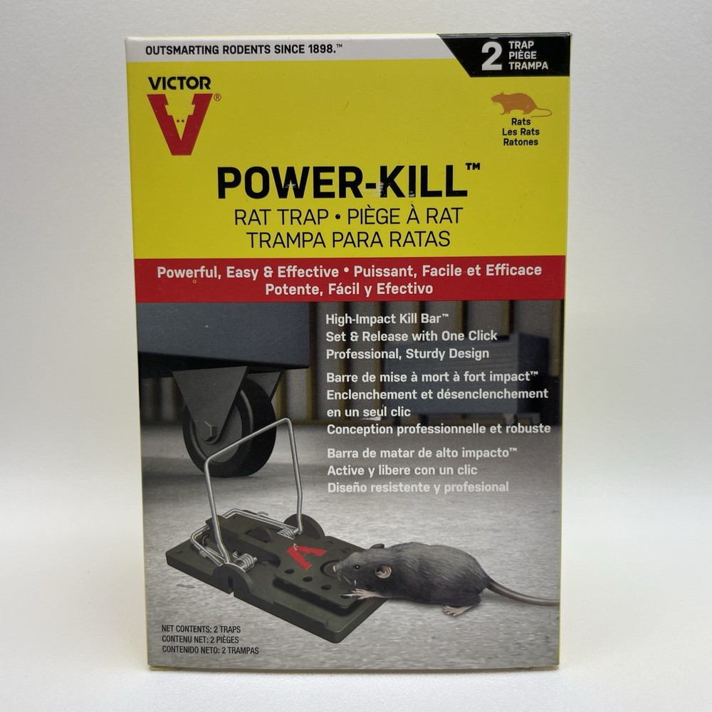 Victor Power-Kill Rat Trap (Oversized) - 2 per Box - Easy Set - Powerful - NEW