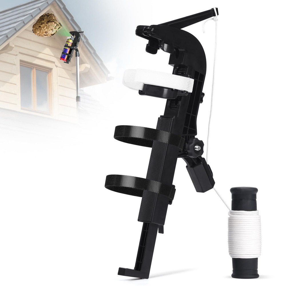 Upgraded Spray Can Extension Pole Adaptor, Adjustable Angle Sprayer black