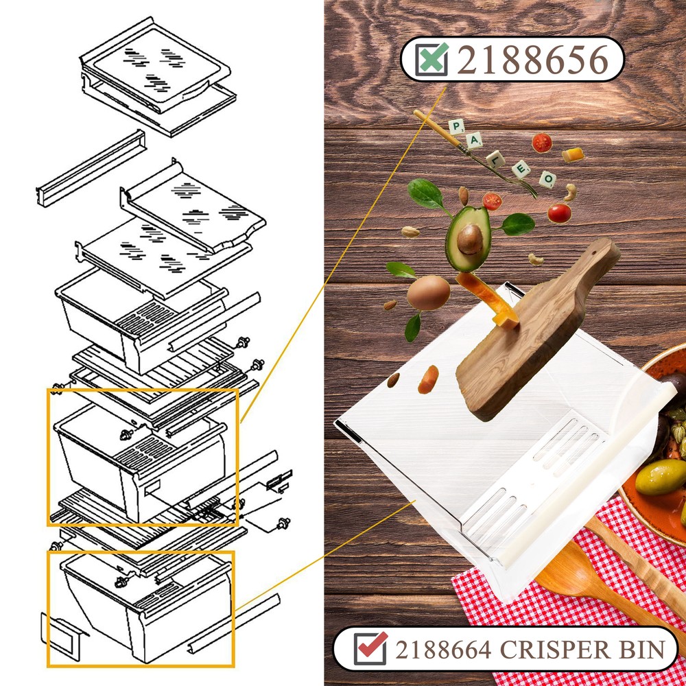 Crisper Pan Bottom Drawer Replace For Whirlpool Refrigerator WP2188664 2188664