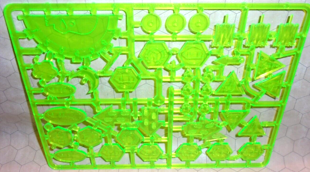 Warhammer 40k Game Counters (Complete Sprue) OOP GW - Green Clear Plastic