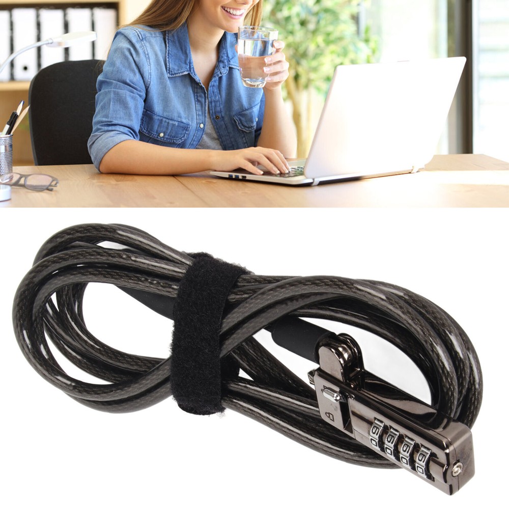 Laptop Lock 4 Digit Cipher Durable Portable Computer Security Cable with Lock