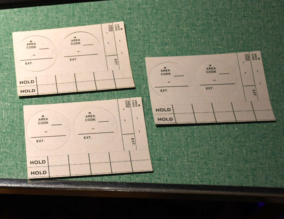 (3) VINTAGE TELEPHONE NOS ROTARY DIAL LABEL Handset inserts #ring7