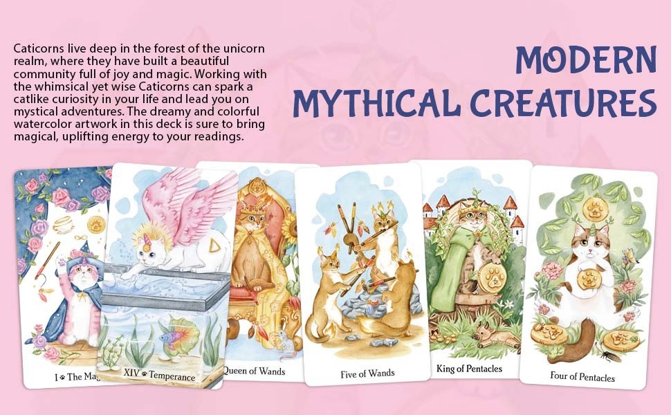 Caticorn Tarot: 78 Tarot Cards & Guidebook