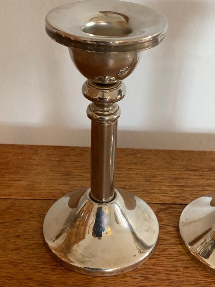 Vintage Silver Plated Classical Form Candlesticks - Wonderful Condition