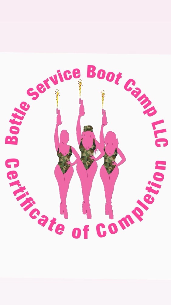 Bottle Service BootCamp Certificate Of Completion