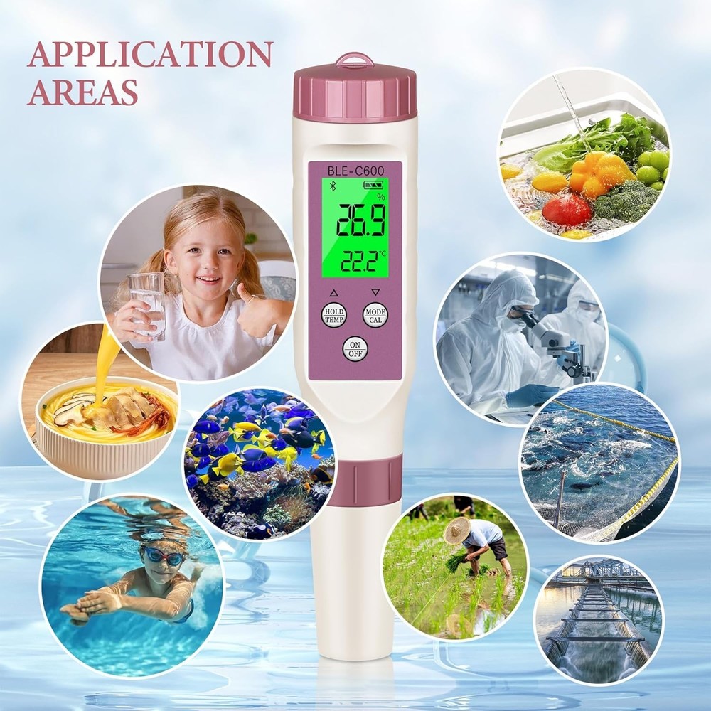 Multi-Function Water Tester with Bluetooth for pH, TDS, and Temperature Analysis