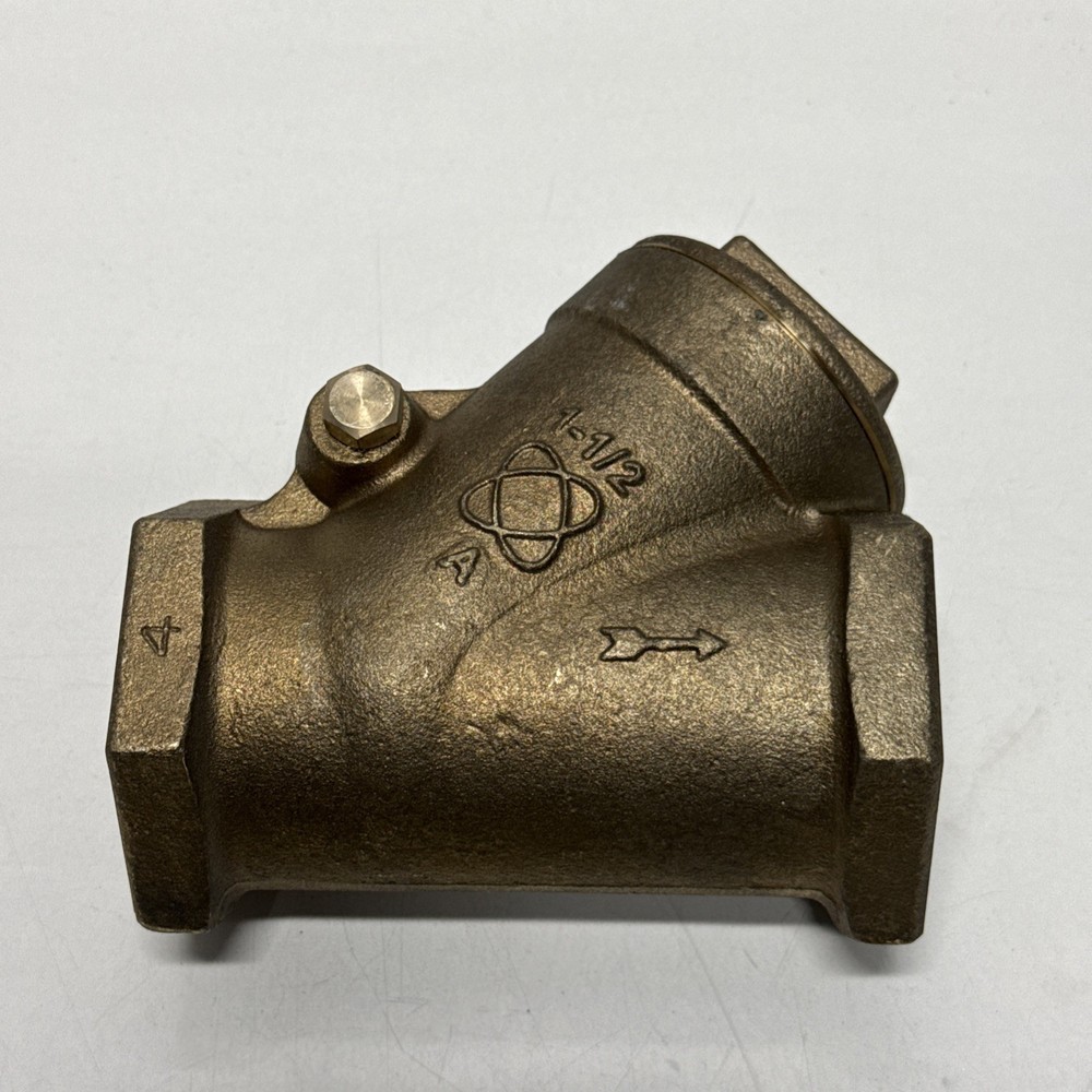 Bronze Swing Check Valve Y-Pattern 1-1/2" NPT Thread Ends 200-CWP