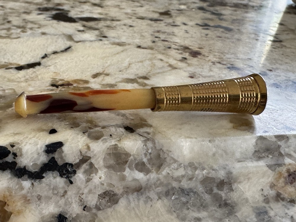 Vintage Sterling Silver Bakelite Cigarette Holder, 2 7/8"