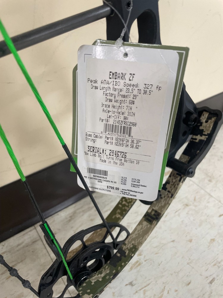 PSE 2145ZFRS02960 EMBARK ZF RH 29/60 COMPOUND BOW