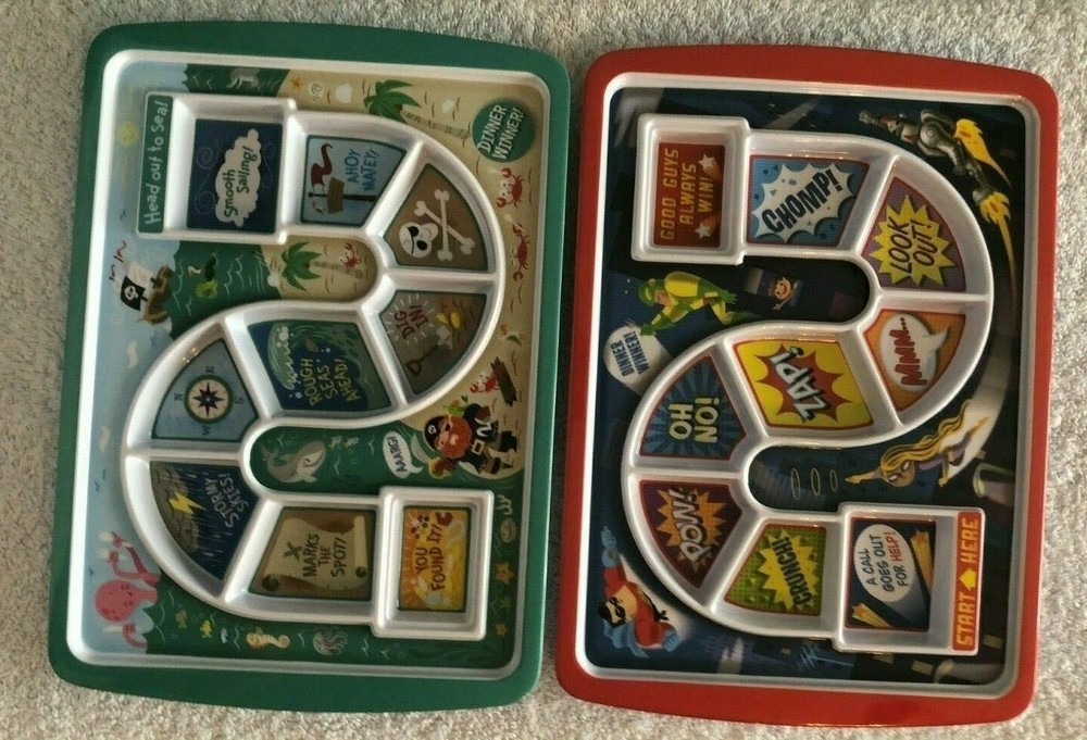 Fred - (2) Toddler Fun Game Dinner Plates - New - Stackable - Dish Washer Safe