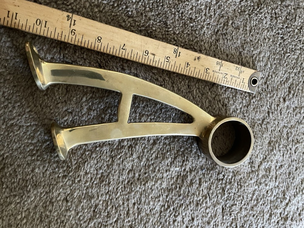 SOLID BRASS  Bar Pub Foot Rail Support Pipe Bracket