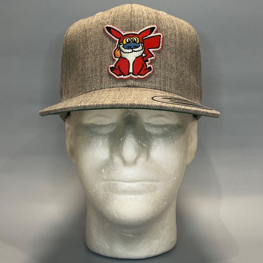 Stimpachu Snapback Hat (Heather Gray) REN & STIMPY POKEMON PIKACHU