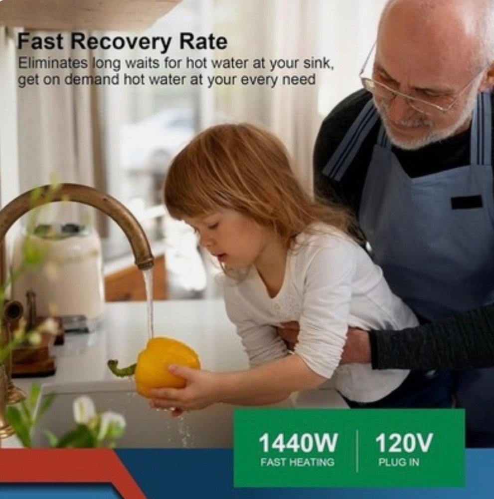 2.5 Gallon Under Sink Water Heater 120V Led Mini Tank Stainless Steel