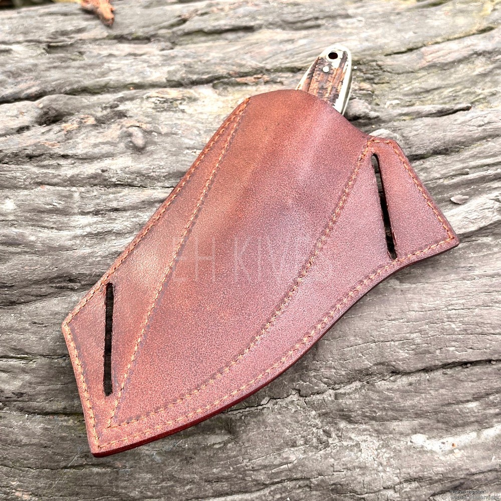 Custom Engraved Pure Leather Belt Loop Sheath for Fixed Blade & Skinner
