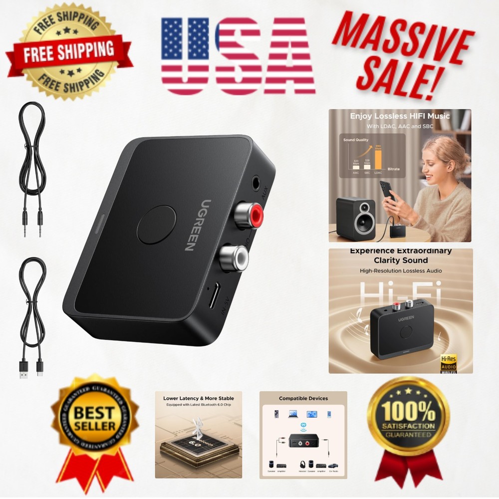 Bluetooth 6.0 Receiver with LDAC Decoding - Connect Two Devices Simultaneously