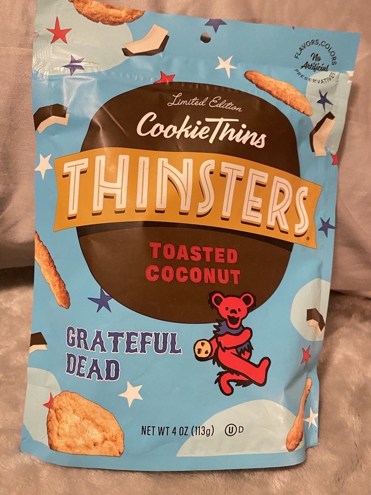 NIP Grateful Dead Coconut Cookie THINSTERS Dancing Bear Advertisement Display
