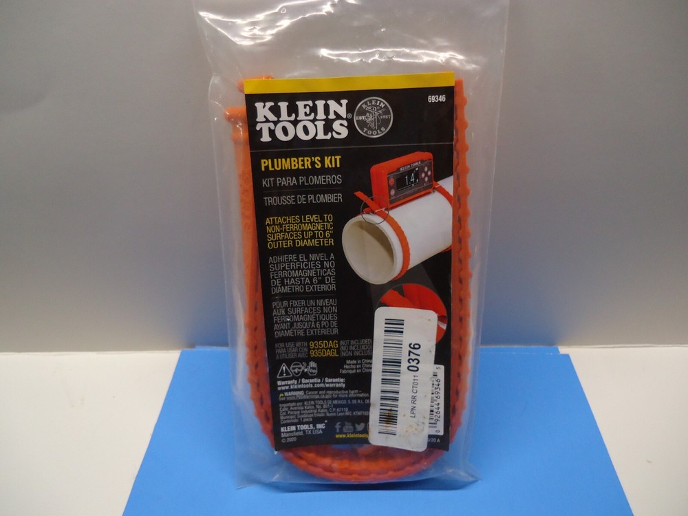 Klein tools Plumbers kit #69346, Level mount for PVC pipe