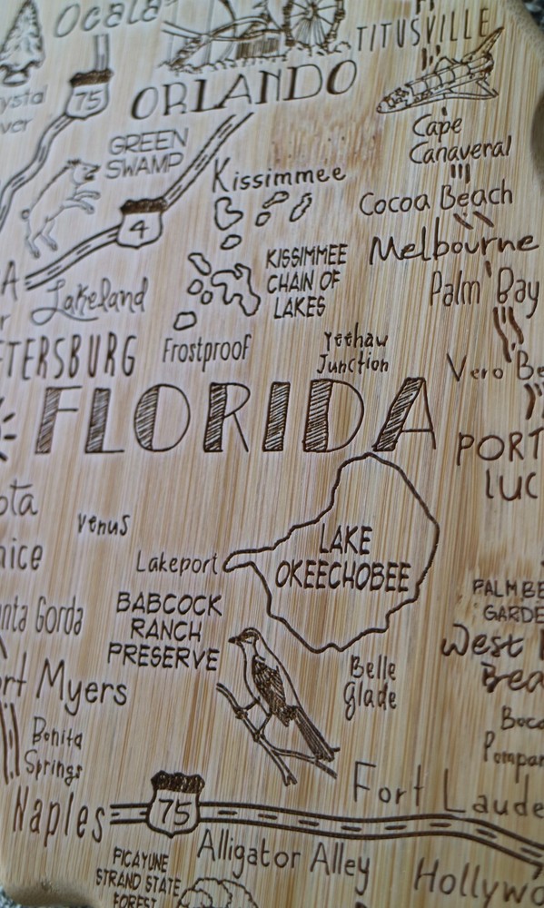 Totally Bamboo Florida Cutting Board Serving Destinations Charcuterie Etched