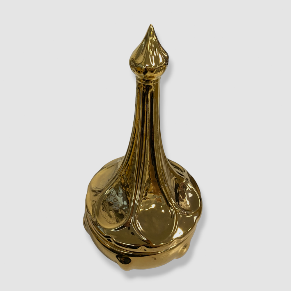 $80 Global Views Gold Ceramic Minaret India Small Jar
