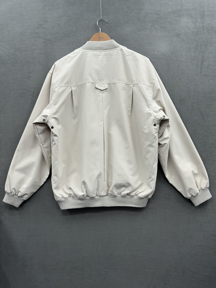 Sam Snead Mens Large 1/2 Button Golf Pullover Jacket Cream Vintage