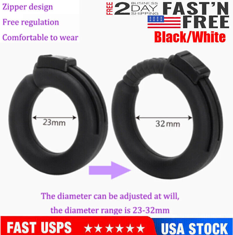 Male Adjustable Silicone Penis Cock Ring Enhancer-Prolonging Delay-Ejaculation