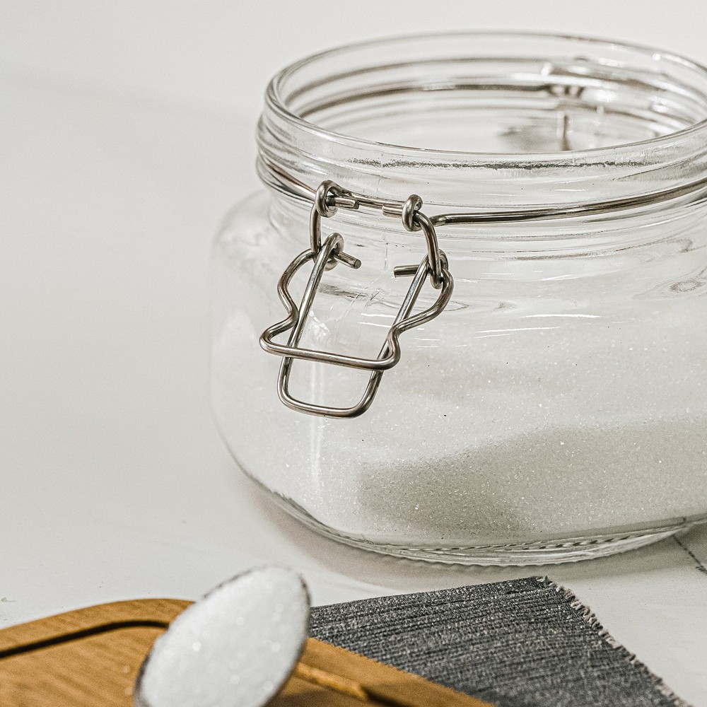 (2 pack) Glass 17 oz Lock Lid Storage Jar Canister