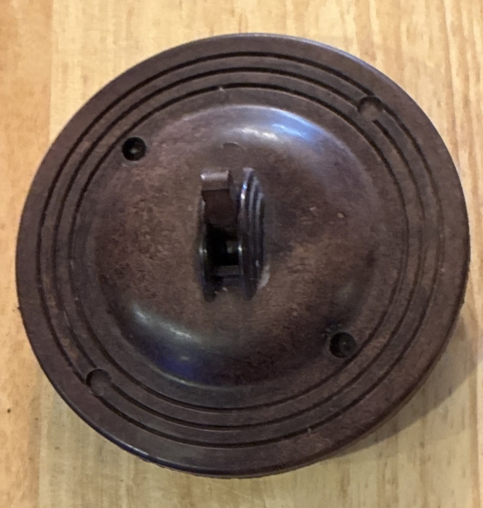 Vintage Circular Toggle Light Switch Bakelite  4" Brown