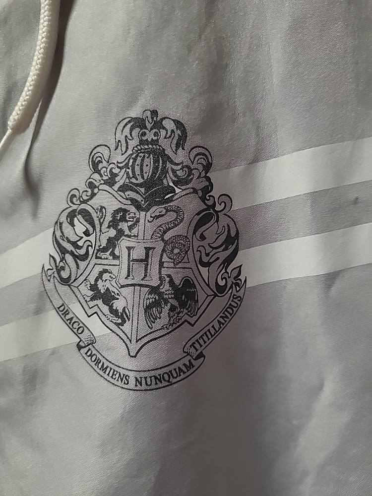 Harry Potter Gray Pullover 1/4 Zip Windbreaker S Small Hogwarts Polyester
