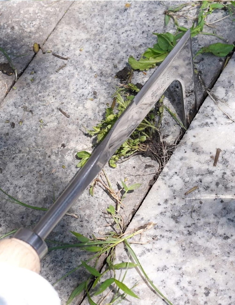 Sharp Stainless Steel Weeder Tools - L-Shape and Fork for Quick Weed Removal