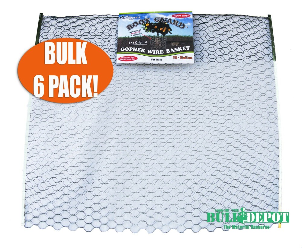 15-Gallon Digger's RootGuardTM Heavy Duty Gopher Wire Baskets, Bulk 6-Pack 