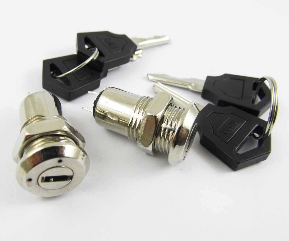 4pcs Key Switch ON/OFF Lock Switch K3 with Plastic Handle