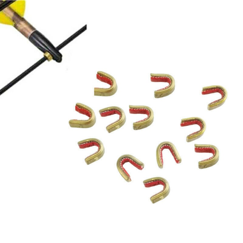 40X Archery Bow String Nocking Points Strings Nock Sets Brass Buckle Clip Knock