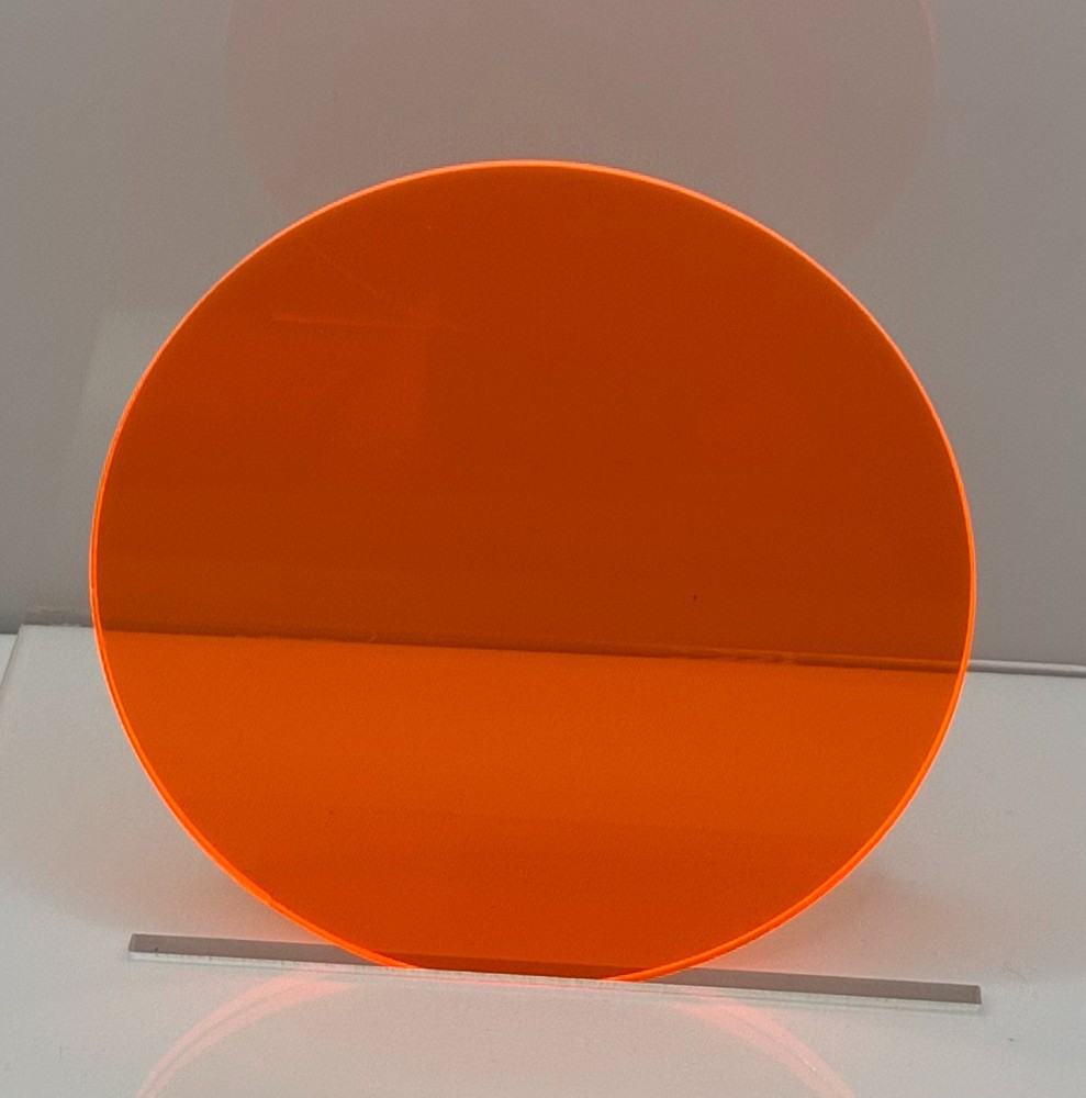 (2-Pack) Acrylic Circle Disc - 1/8" thick - Orange Fluorescent - 12" Diameter