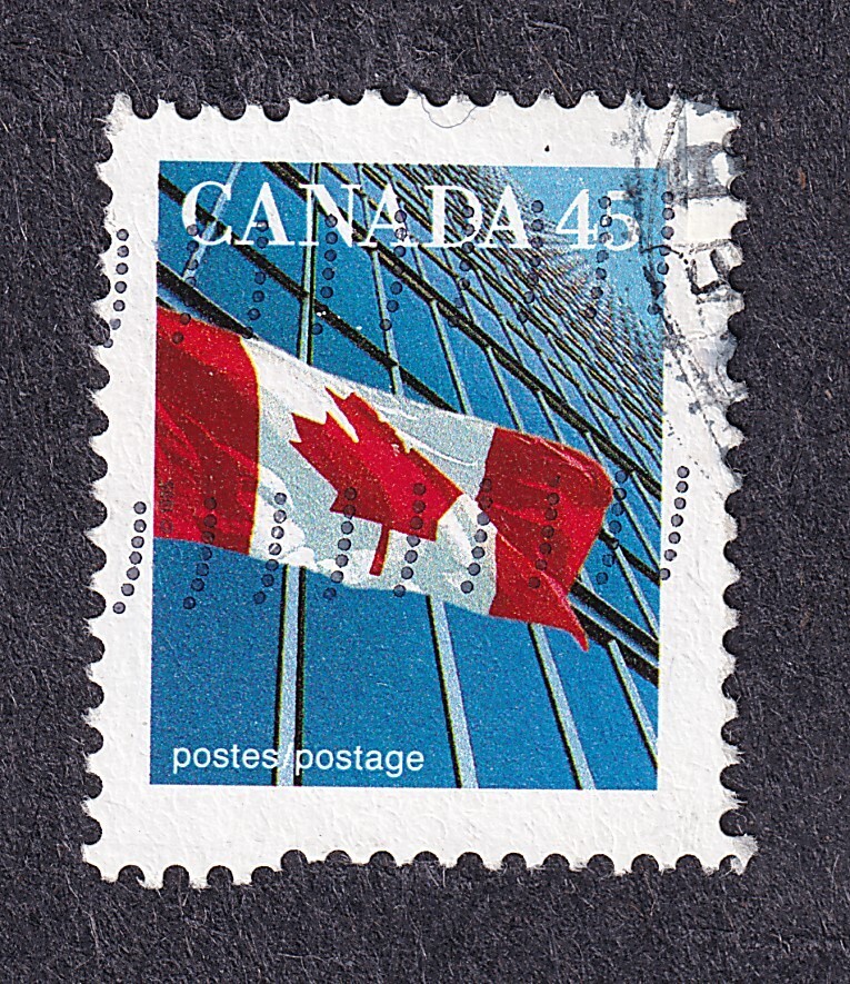 Canada 1995, Scott 1361, Perforation shift variety, 45 cent , used.