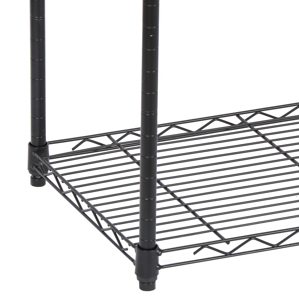 5 Layer Unit Wire Rack Storage Shelf Black Holder Kitchen Display Office Black