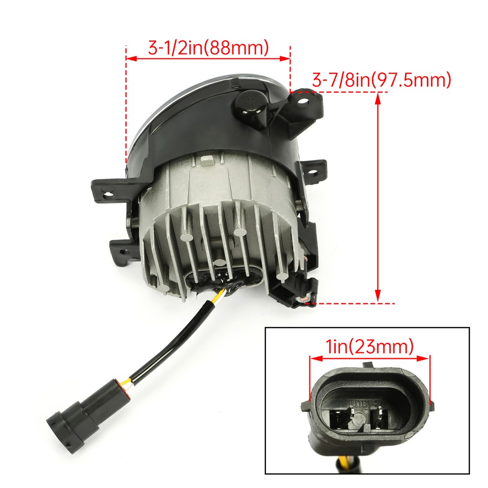 Front Bumper LED Fog Light Lamp LH & RH Pair for 14-20 Infiniti Q50 QX60 QX80