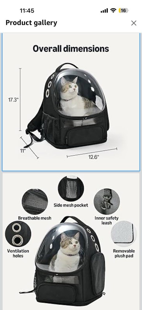 Cat Carrier Back Pack For Medium Sized Animal NOT LARGE