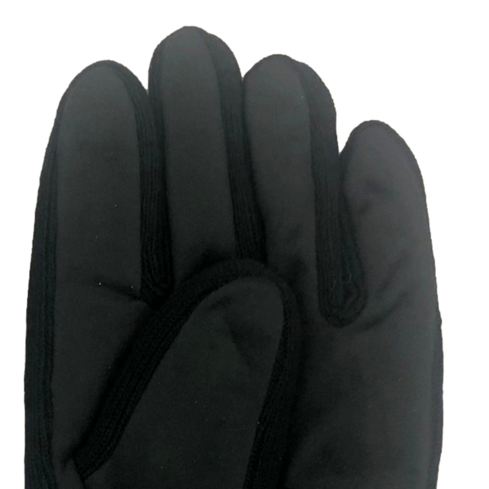 Isotoner Mens Black Cuffed Microfiber Gloves