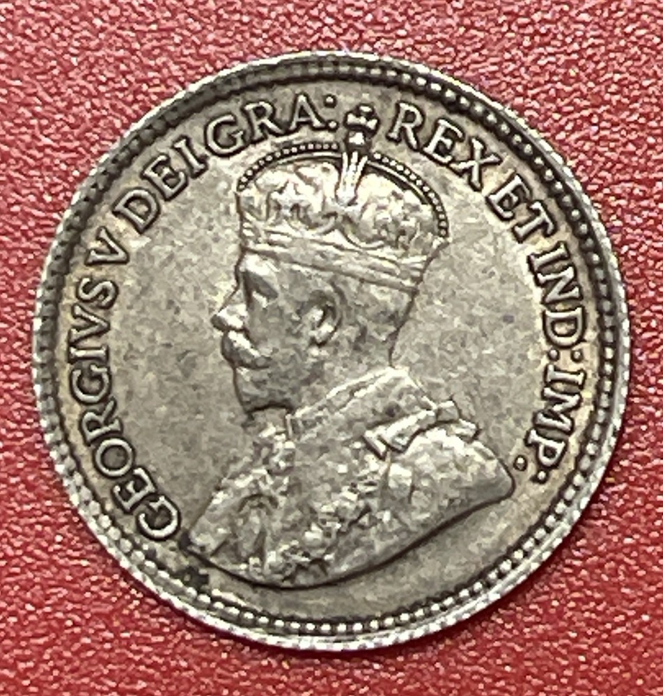 1918 Canada Silver 5 Cents, XF.
