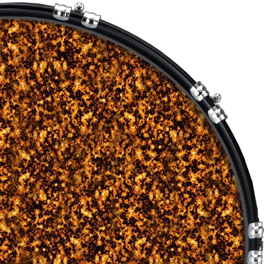 Custom 22" Kick Bass Drum Head Graphical Image Front Skin Firey Design