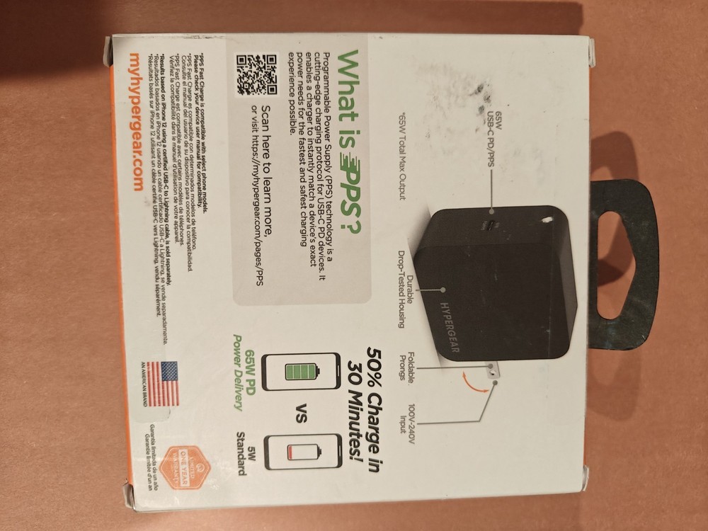 Hypergear *Black* SpeedBoost 65W USB-C PD Wall Charger