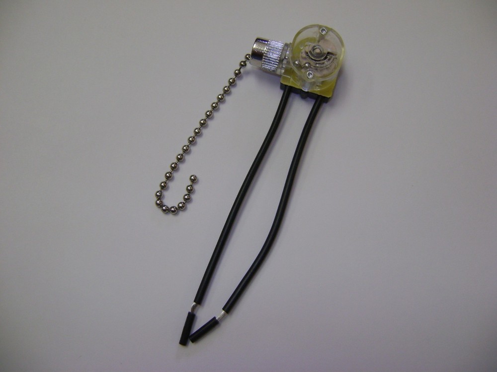 CEILING FAN 2 WIRE PULL SILVER CHAIN LIGHT SWITCH DR52